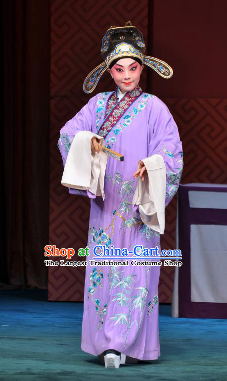 Xie Yaohuan Chinese Peking Opera Scholar Garment Costumes and Headwear Beijing Opera Xiaosheng Apparels Young Man Clothing