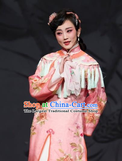 Chinese Beijing Opera Young Female Apparels Costumes and Headdress Jin Lv Qu Traditional Peking Opera Hua Tan Dress Actress Yun Ji Garment