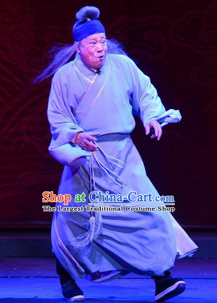 Da Song Zhong Yi Zhuan Chinese Ping Opera Old Man Garment Costumes and Headwear Pingju Opera Laosheng Apparels Clothing