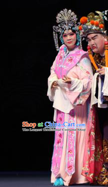 Chinese Ping Opera Noble Consort Apparels Costumes and Headpieces Da Song Zhong Yi Zhuan Traditional Pingju Opera Actress Liu E Dress Garment