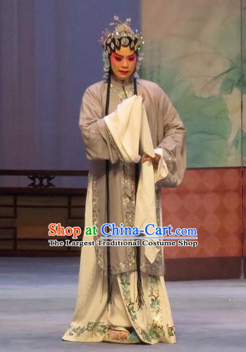 Chinese Ping Opera Distress Female Apparels Costumes and Headpieces Southeast Fly the Peacocks Traditional Pingju Opera Diva Liu Lanzhi Dress Garment