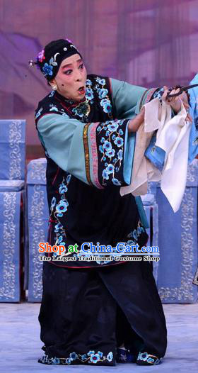 Chinese Beijing Opera Elderly Female Apparels Costumes and Headdress Han Yuniang Traditional Peking Opera Laodan Dress Pantaloon Garment