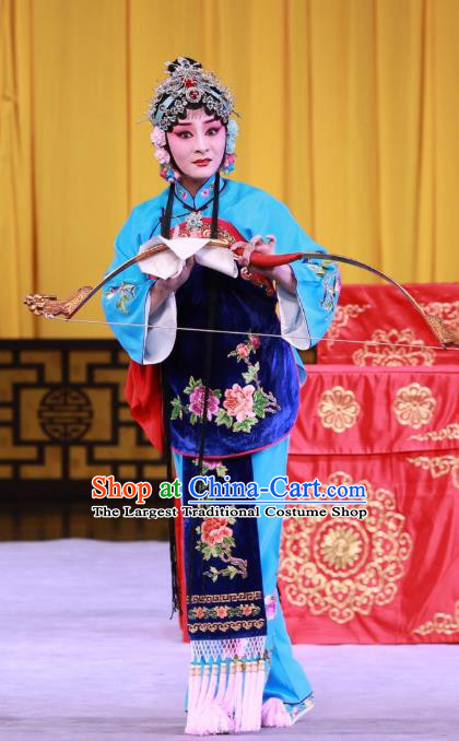 Chinese Beijing Opera Actress Apparels Romance of the Iron Bow Costumes and Headpieces Traditional Peking Opera Hua Tan Dress Diva Chen Xiuying Garment