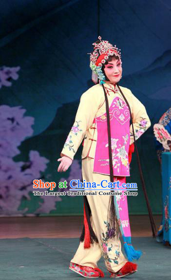 Chinese Beijing Opera Diva Chen Xiuying Apparels Romance of the Iron Bow Costumes and Headpieces Traditional Peking Opera Actress Dress Hua Tan Garment