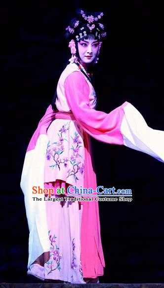 Chinese Beijing Opera Xiaodan Apparels Tian Dao Xing Costumes and Headdress Traditional Peking Opera Maidservant Li Ruilian Dress Servant Girl Garment