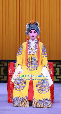 Jiu Jiang Kou Chinese Peking Opera Xiaosheng Garment Costumes and Headwear Beijing Opera Young Male Apparels Emperor Zhu Yuanzhang Clothing