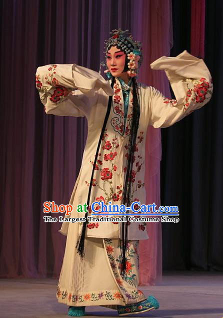 Chinese Beijing Opera Young Female Apparels Ba Zhen Tang Costumes and Headpieces Traditional Peking Opera Dress Hua Tan Garment