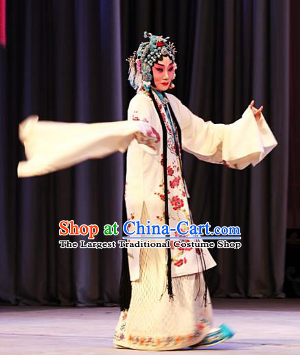 Chinese Beijing Opera Young Female Apparels Ba Zhen Tang Costumes and Headpieces Traditional Peking Opera Dress Hua Tan Garment