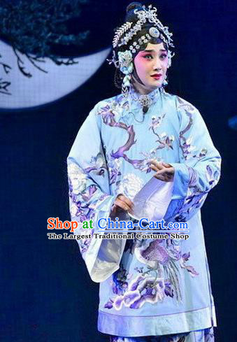 Chinese Beijing Opera Diva Wang Zhuqing Apparels Yue Zhao Sai Bei Costumes and Headdress Traditional Peking Opera Young Female Dress Garment