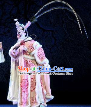Chinese Beijing Opera Tao Ma Tan Apparels Yue Zhao Sai Bei Costumes and Headdress Traditional Peking Opera Female General Dress Garment