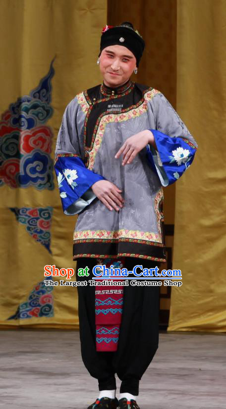 Chinese Beijing Opera Elderly Woman Apparels Zhu Sha Zhi Costumes and Headdress Traditional Peking Opera Pantaloon Dress Female Matchmaker Garment