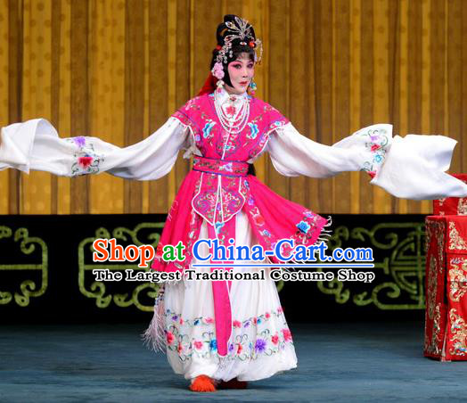 Chinese Beijing Opera Young Lady Apparels Hongniang Costumes and Headpieces Traditional Peking Opera Diva Dress Hua Tan Garment