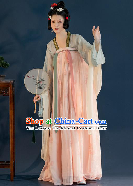 Chinese Ancient Young Lady Hanfu Dress Traditional Garment Tang Dynasty Royal Princess Apparels Historical Costumes for Women