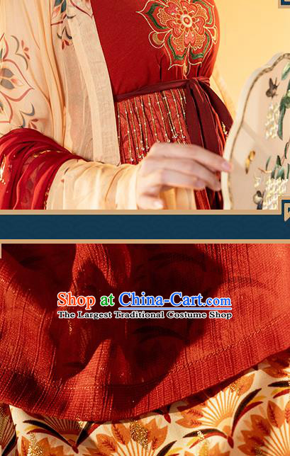Chinese Traditional Tang Dynasty Court Lady Apparels Historical Costumes Ancient Imperial Concubine Hanfu Dress Royal Princess Garment for Women