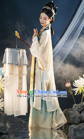 Chinese Traditional Song Dynasty Civilian Lady Apparels Historical Costumes Ancient Women Hanfu Dress Garment Complete Set