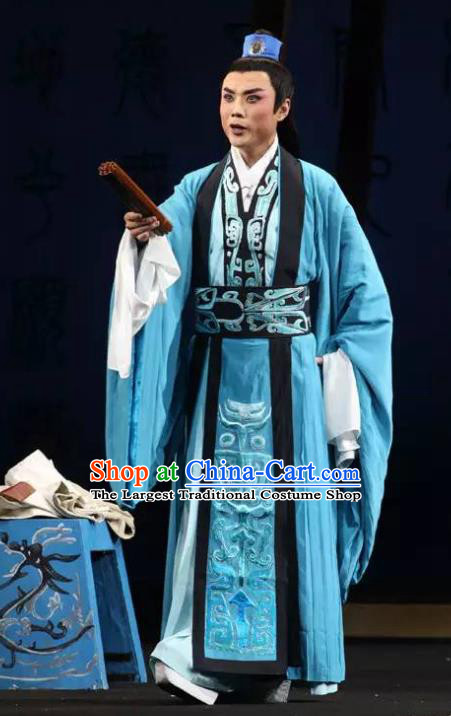Qu Yuan Chinese Peking Opera Xiaosheng Garment Costumes and Headwear Beijing Opera Young Male Apparels Niche Song Yu Clothing
