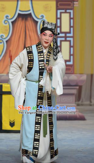 Su Xiaomei Chinese Peking Opera Scholar Liu Yuanqing Garment Costumes and Headwear Beijing Opera Niche Apparels Young Male Clothing