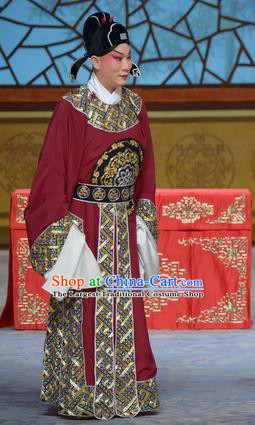 Su Xiaomei Chinese Peking Opera Young Male Garment Costumes and Headwear Beijing Opera Xiaosheng Apparels Scholar Qin Guan Blue Clothing