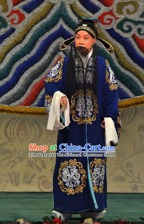 Su Xiaomei Chinese Peking Opera Elderly Male Garment Costumes and Headwear Beijing Opera Apparels Poet Su Dongpo Clothing