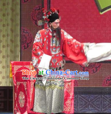 Qin Xianglian Chinese Ping Opera Elderly Male Chen Shimei Garment Costumes and Headwear Pingju Opera Minister Apparels Clothing