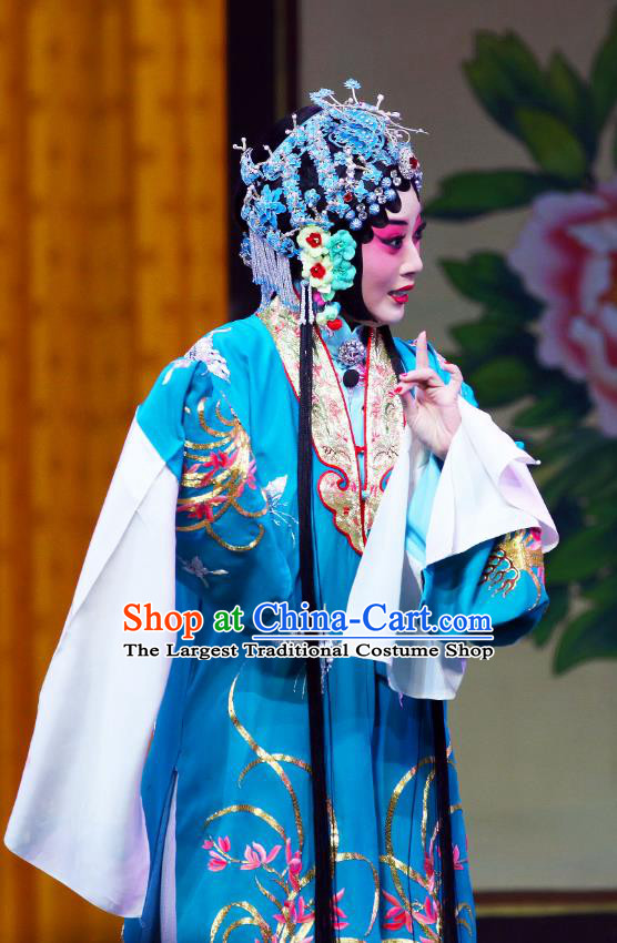 Chinese Beijing Opera Actress Apparels Shi Wen Hui Costumes and Headpieces Traditional Peking Opera Hua Tan Diva Che Jingfang Dress Rich Female Garment