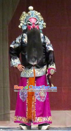 Qin Xianglian Chinese Ping Opera Swordsman Garment Costumes and Headwear Pingju Opera Martial Male Apparels Bodyguard Clothing