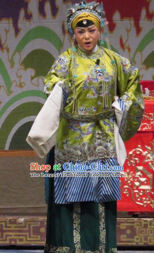 Chinese Ping Opera Elderly Female Qin Xianglian Princess Apparels Costumes and Headdress Traditional Pingju Opera Old Woman Dress Empress Garment