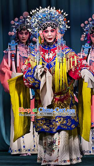 Chinese Ping Opera Actress Qin Xianglian Apparels Costumes and Headdress Traditional Pingju Opera Hua Tan Princess Dress Garment