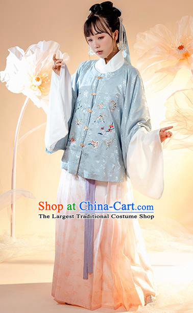 Chinese Ancient Patrician Female Hanfu Dress Garment Traditional Ming Dynasty Royal Princess Historical Costumes Court Lady Apparels Complete Set