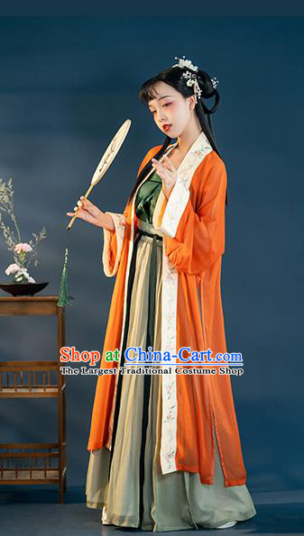 Chinese Ancient Nobility Lady Hanfu Dress Garment Apparels Traditional Song Dynasty Historical Costumes Complete Set