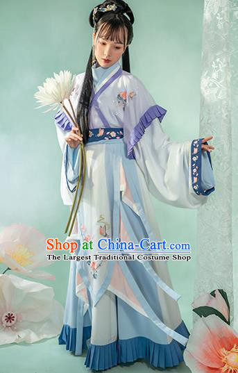 Chinese Ancient Goddess Palace Lady Hanfu Dress Garment Apparels Traditional Jin Dynasty Royal Princess Historical Costumes for Women