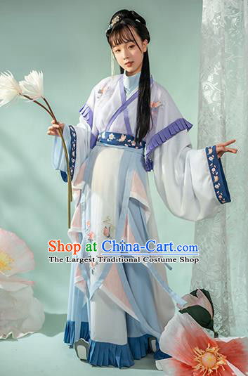 Chinese Ancient Goddess Palace Lady Hanfu Dress Garment Apparels Traditional Jin Dynasty Royal Princess Historical Costumes for Women