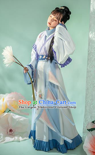 Chinese Ancient Goddess Palace Lady Hanfu Dress Garment Apparels Traditional Jin Dynasty Royal Princess Historical Costumes for Women