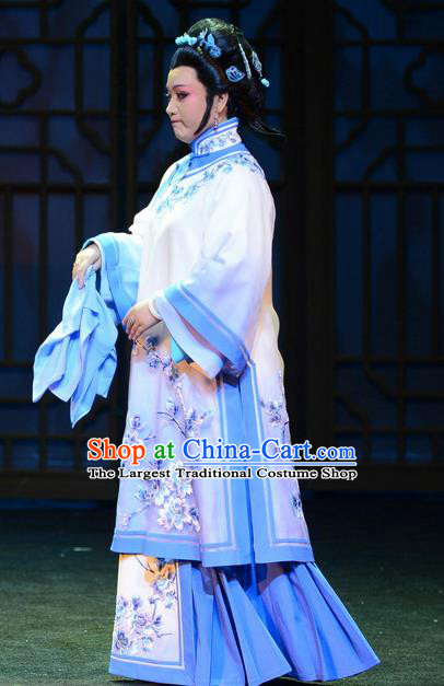 Chinese Beijing Opera Hostess Apparels Imperial Envoy Costumes and Headpieces Traditional Peking Opera Diva Zheng Shuqing Dress Young Mistress Garment