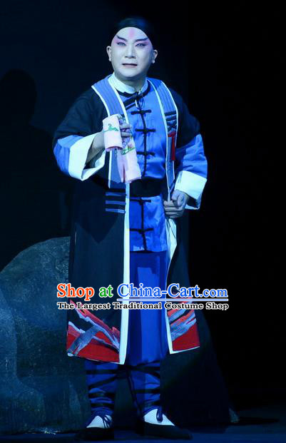 Jing Hai Hun Chinese Peking Opera Righteous Man Garment Costumes and Headwear Beijing Opera Hero Shen Zhiliang Apparels Clothing