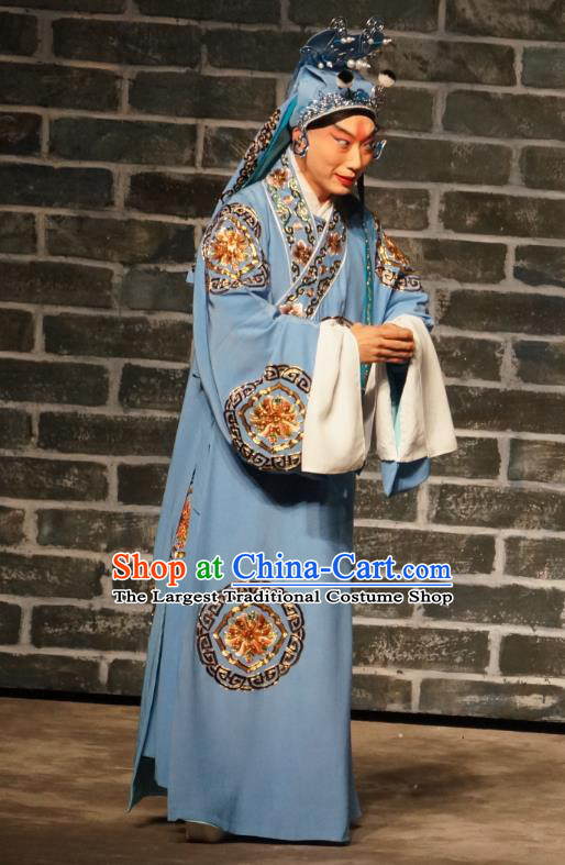 Seven Heros Five Gallants Chinese Peking Opera Swordsman Garment Costumes and Headwear Beijing Opera Xiaosheng Apparels Young Male Clothing