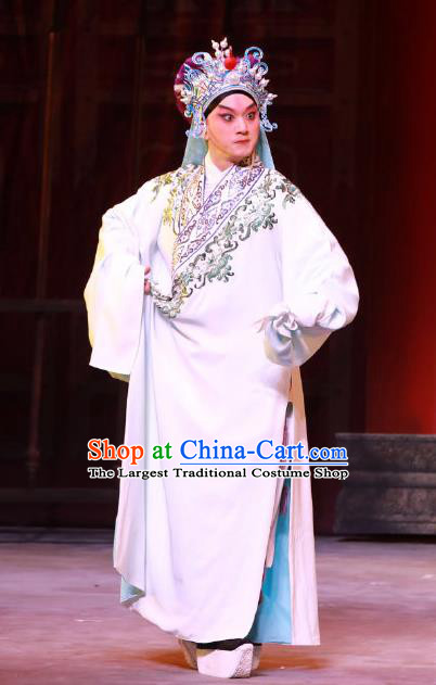 Seven Heros Five Gallants Chinese Peking Opera Swordsman Bai Yutang Garment Costumes and Headwear Beijing Opera Young Male Apparels Knight Clothing