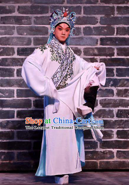 Seven Heros Five Gallants Chinese Peking Opera Swordsman Bai Yutang Garment Costumes and Headwear Beijing Opera Young Male Apparels Knight Clothing