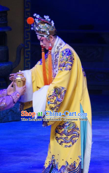 Seven Heros Five Gallants Chinese Peking Opera Emperor Garment Costumes and Headwear Beijing Opera Xiaosheng Apparels Young Male Clothing