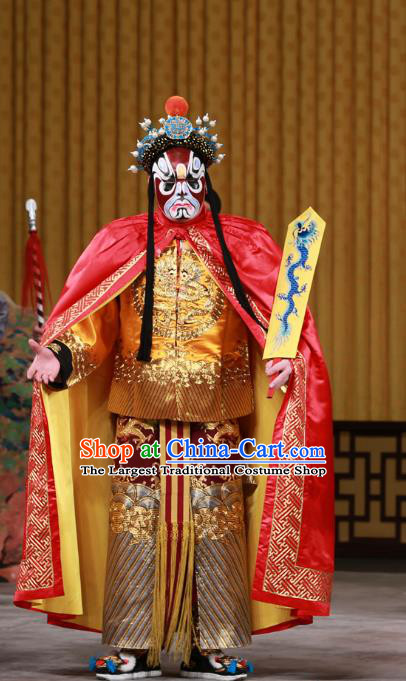 San Dao Ling Chinese Peking Opera Takefu Xie Tianci Garment Costumes and Headwear Beijing Opera Martial Male Apparels Takefu Clothing