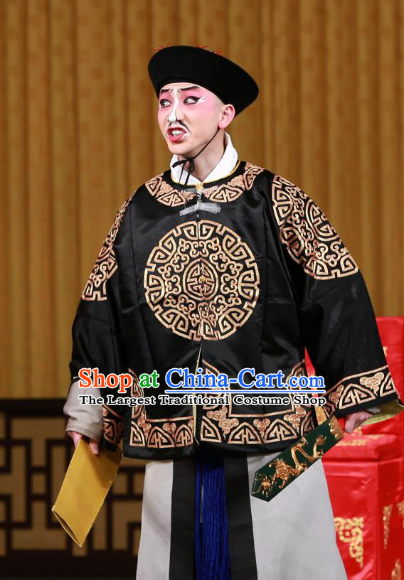 San Dao Ling Chinese Peking Opera Takefu Garment Costumes and Headwear Beijing Opera Figurant Apparels Bodyguard Clothing