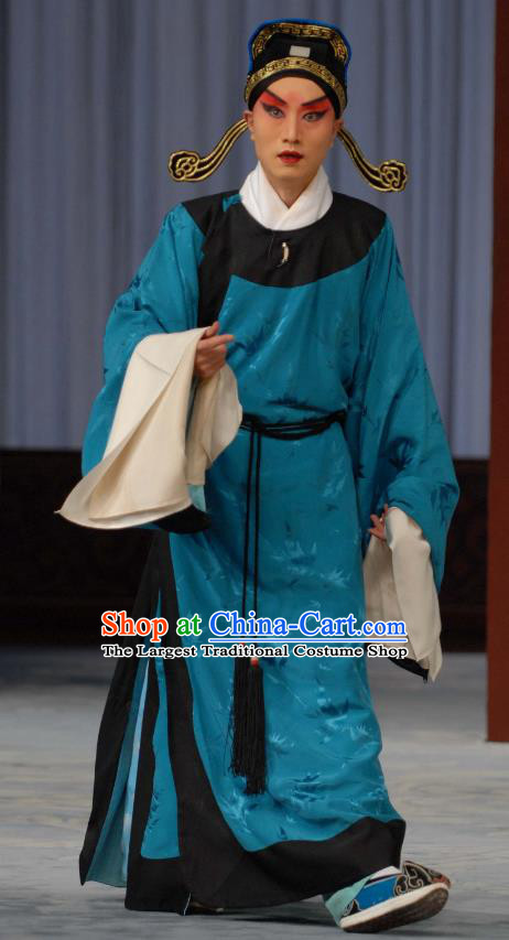 Liu Lanzhi Chinese Peking Opera Young Official Garment Costumes and Headwear Beijing Opera Scholar Apparels Niche Jiao Zhongqing Clothing