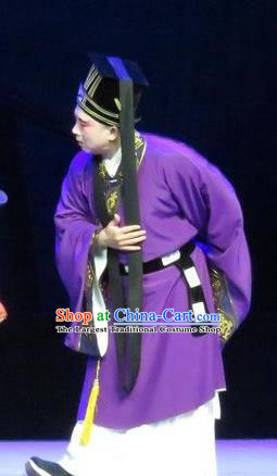 Saving Orphan Chinese Ping Opera Young Man Garment Costumes and Headwear Pingju Opera Minister Apparels Clothing