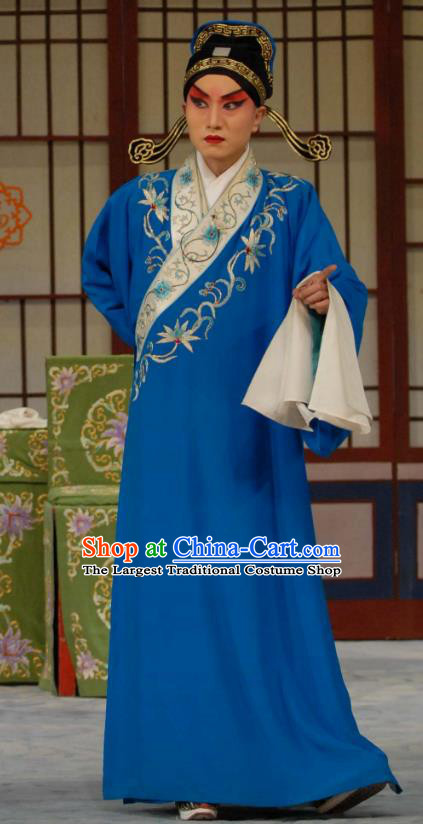 Liu Lanzhi Chinese Peking Opera Niche Garment Costumes and Headwear Beijing Opera Young Male Apparels Scholar Jiao Zhongqing Clothing