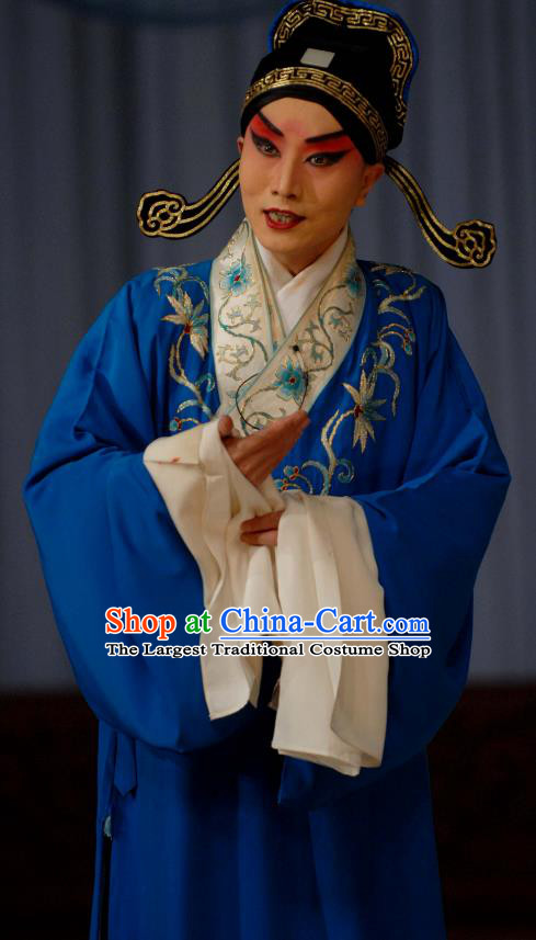 Liu Lanzhi Chinese Peking Opera Niche Garment Costumes and Headwear Beijing Opera Young Male Apparels Scholar Jiao Zhongqing Clothing