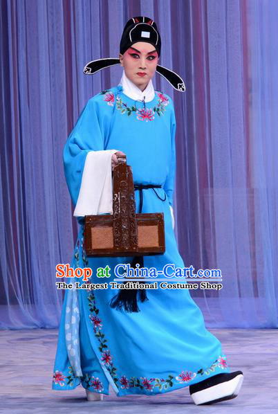 Liu Lanzhi Chinese Peking Opera Niche Jiao Zhongqing Garment Costumes and Headwear Beijing Opera Young Male Apparels Scholar Clothing