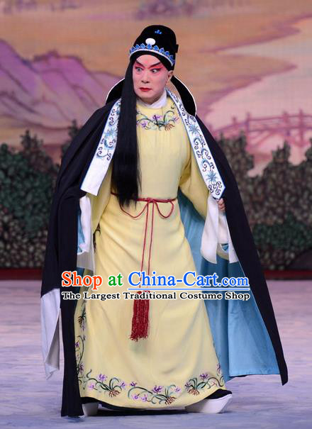 Liu Lanzhi Chinese Peking Opera Distress Male Jiao Zhongqing Garment Costumes and Headwear Beijing Opera Scholar Apparels Niche Clothing
