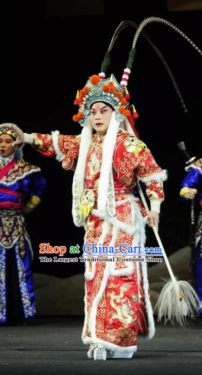 Return to the Han Dynasty Chinese Peking Opera General Garment Costumes and Headwear Beijing Opera Martial Male Apparels Takefu Armor Clothing