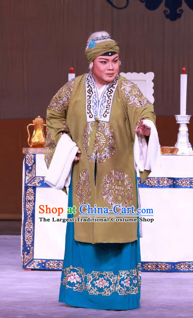 Chinese Beijing Opera Pantaloon Apparels Hong Mu Ma Chou Costumes and Headpieces Traditional Peking Opera Elderly Female Dress Dame Garment