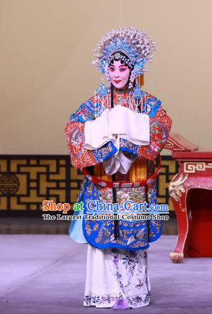 Chinese Beijing Opera Hua Tan Apparels Hong Mu Ma Chou Costumes and Headpieces Traditional Peking Opera Actress Dress Rani Garment